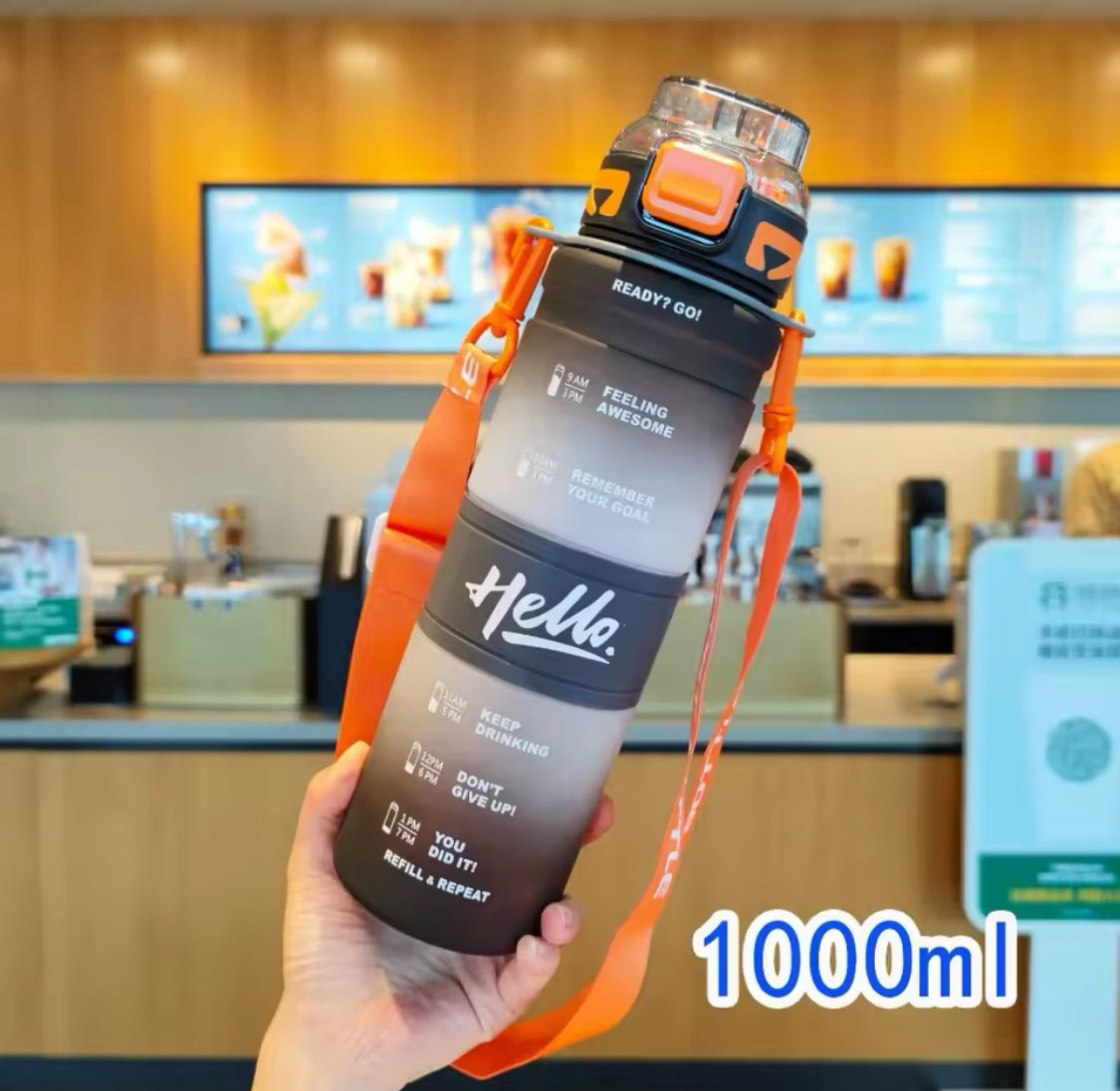 Portable Back Strap Water Bottle, Leak Proof Plastic Water Bottle, Kids Water Bottle Portable Back Strap Water Bottle, Leak Proof Plastic Water Bottle, Kids Water Bottle